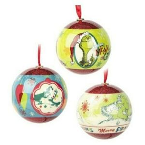 Hallmark Dr. Seuss The Grinch - Christmas Ball Ornaments (3 Pack)